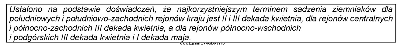 Ustal optymalny termin sadzenia ziemniaków w północno-wschodniej 