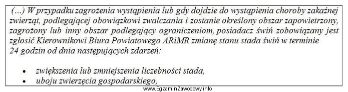 Hodowca tuczników, z siedzibą stada na terenie obszaru zapowietrzonego, 