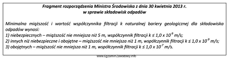 Na podstawie zamieszczonego fragmentu rozporządzenia Ministra Środowiska, wskaż 