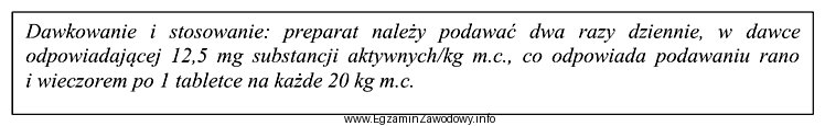 Na podstawie informacji przedstawionej w ramce określ, ile tabletek 