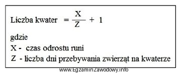 Na podstawie podanego wzoru oblicz, na ile kwater należy 