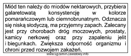 Którego miodu dotyczy opis?