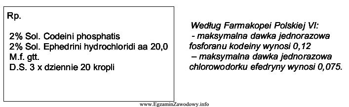 Oblicz ilości fosforanu kodeiny I chlorowodorku efedryny, jakie należ