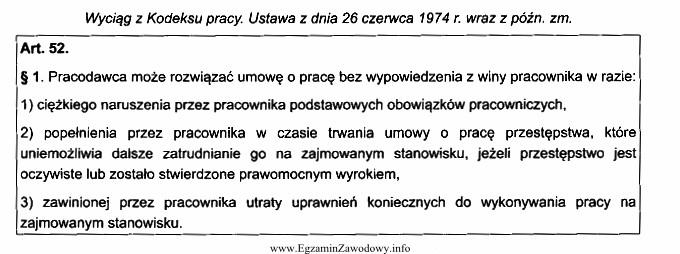 2 zamieszczonego przepisu Kodeksu pracy wynika, że pracodawca może 