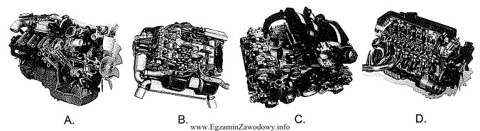 Który z przedstawionych silników to silnik widlasty?