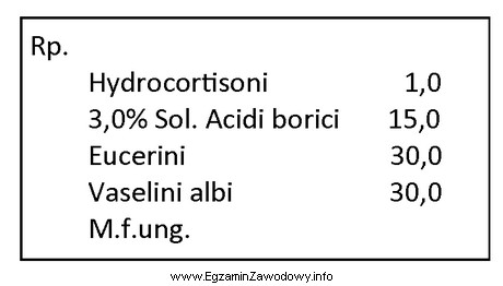 Stężenie procentowe kwasu borowego w leku recepturowym wynosi