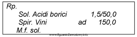 Ile wynosi stężenie kwasu borowego w leku recepturowym 