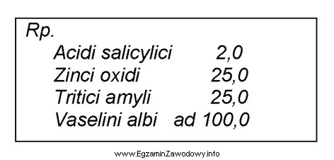 Lek recepturowy sporządzony według zamieszczonej recepty to