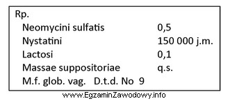 Oblicz ilość nystatyny potrzebną do sporządzenia leku wedł