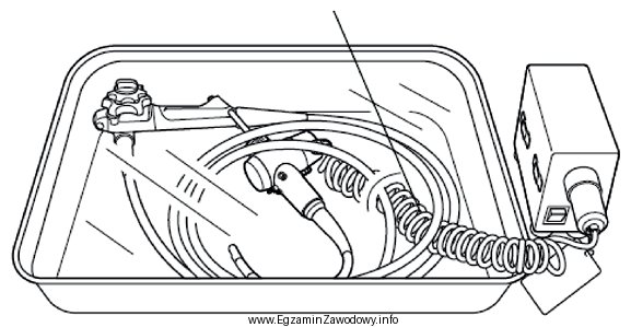 Ilustracja przedstawia endoskop w trakcie wykonywania