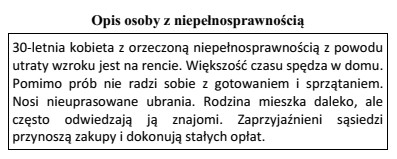 Który z problemów występuje u opisanej osoby 